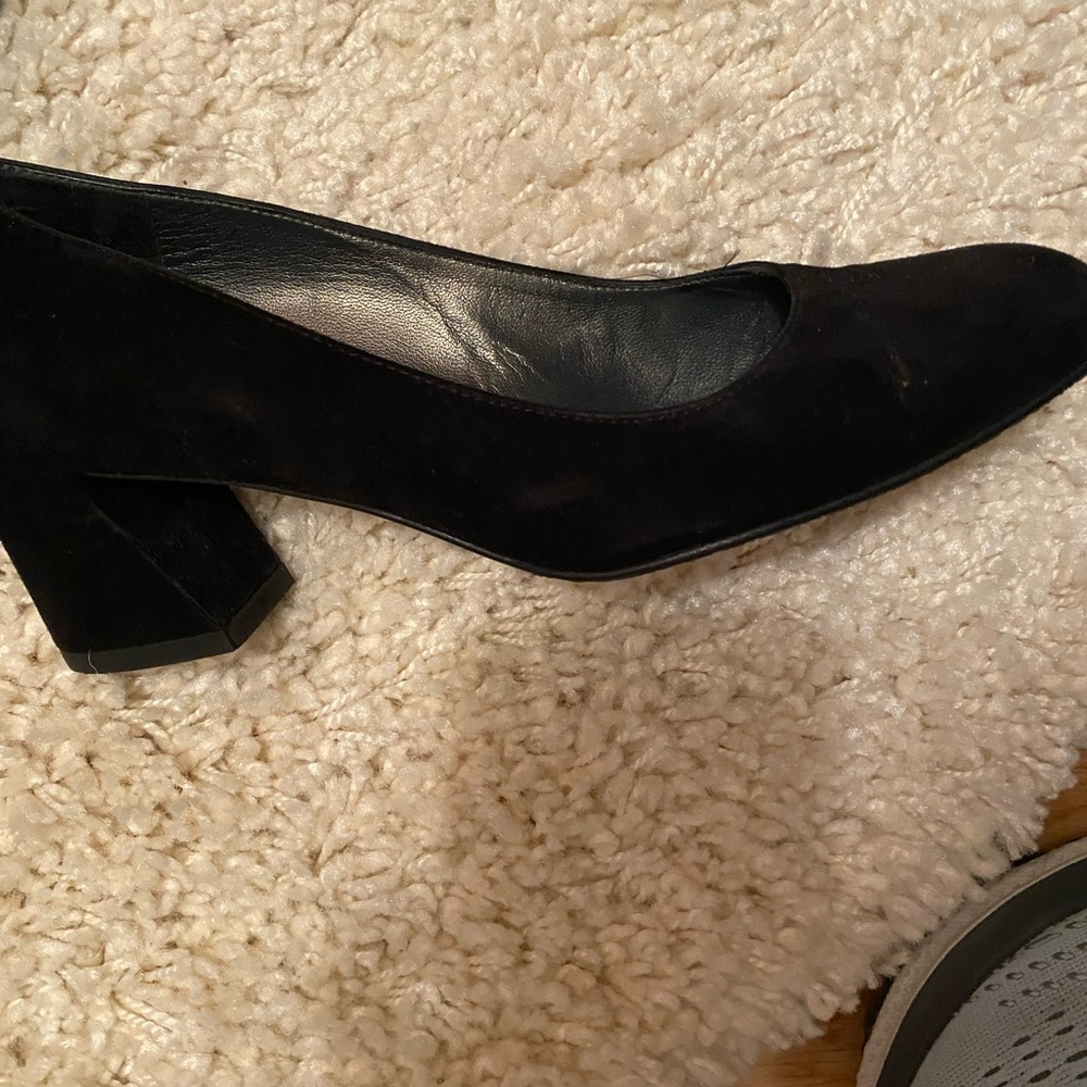 Stuart Weitzman black suede pumps with 2 1/2 in. Excellent condition!